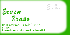 ervin krapo business card